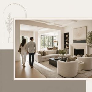 Prospective buyers walking through a home.